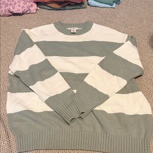 Striped Green and White Sweater